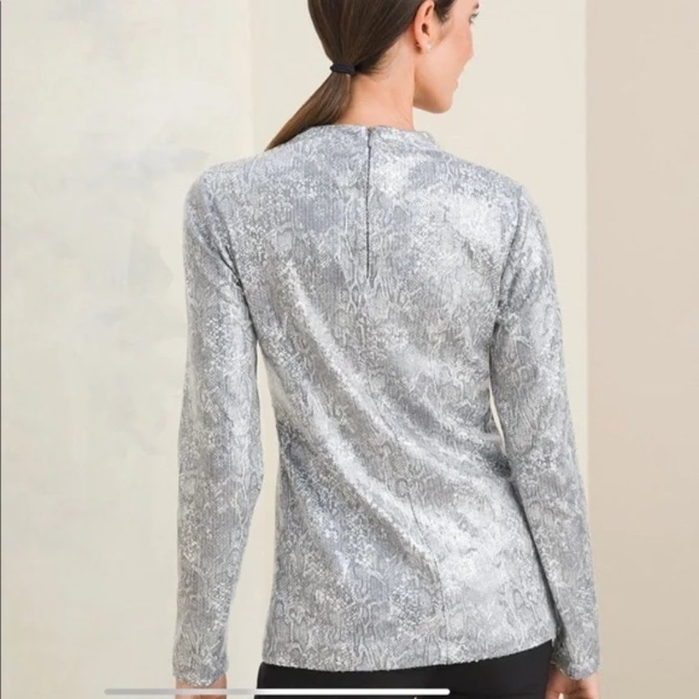 New W/Tag Size 3 Chico's Neutral Python Fully Seq… - image 3